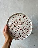 patery i talerze Talerz porcelanowy nakrapiany brązowy MARE / 21 cm