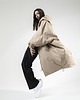 płaszcze damskie Płaszcz longline hoodie oversize mocca