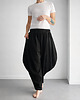 spodnie materiałowe damskie Spodnie damskie lniane czarne haremki szerokie
