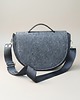 torebki mini Filcowa półokrągła torebka crossbody - z klapą - grafitowa