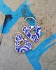 kolczyki ceramiczne Kolczyki ceramiczne w kobaltowe kwiaty koła
