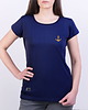 t-shirt damskie Koszulka damska z haftem KOTWICA granatowa