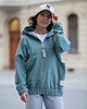 bluza z kapturem damska BLUZA ROZPINANA szałwiowa KANG00 guma