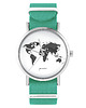 zegarki unisex Zegarek -  Mapa świata - turkusowy, nylonowy