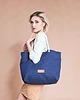 torby na ramię Duża torba shopper na sznurkach "Mili Chic MC1" - granatowa