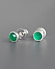 kolczyki srebrne Kolczyki z zielonym agatem, srebro