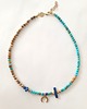 chokery Naszyjnik choker HATHOR  lunula, turkus, lapis lazuli, jaspis obrazkowy