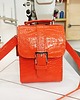 torebki mini Skórzana torebka etui na telefon pomarańczowa