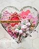 kartki scrapbooking Kartka w kształcie serca  KOCHAJ CAŁYM SERCEM