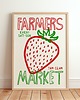 plakaty Grafika z truskawką i napisem FARMERS MARKET