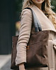torby na ramię Torba NA LAPTOP Shopper z brązowego nubuku tapicerskiego