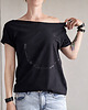 t-shirt damskie Koło czarne czarny  Krótki Oversize