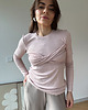 bluzki z długim rękawem damskie Jedwabisty longsleeve Catch me soft pink