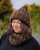 czapki damskie Wełniana czapka zimowa peruvian WOOLY czekolada