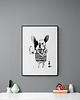 grafiki i ilustracje Grafika z Buldogiem Francuskim 50x70 cm