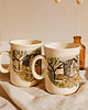 kubki Kubek ceramiczny ręcznie malowany domek z ogrodem