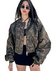 kurtki damskie Krótka kurtka typu bomber camo