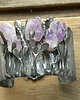 bransoletki wire wrapping surowe ametysty  - BRANSOLETA MANKIET - CUFF