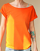 t-shirt damskie Pomarańczowy Oversize Bez Nadruku