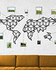Ozdoby na ścianę Geometryczna Metalowa Mapa Świata 140cm