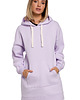 bluza z kapturem damska Dluga bluza oversize-liliowa(M-534)