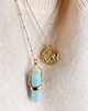 złote naszyjniki Naszyjnik amazonit w oprawie srebro 925 złocone