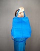 torby na ramię Skórzana torebka - worek Flo bucketbag niebieska