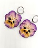 kolczyki z masy plastycznej Kolczyki bratki żółte fioletowe wiszące handmade, kwiaty z gliny polimerowej