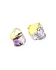kolczyki z kamieniami Earrings Ametyst Surowy Złoto 