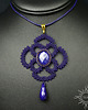 wisiory Safaia, ażurowy wisior z lapis lazuli, beading
