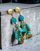 kolczyki z kamieniami Turkusowe kolczyki Boho : długie i fikuśne