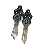 kolczyki soutache Kolczyki sutasz czarne złote z cyrkoniami Lilla długie błyszczące