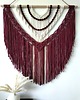 makramy Duża Makrama Ścienna BURGUNDIA XXL Bordo Ecru 100x100 cm