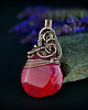 wisiory Wisiorek wire wrapping z różowym agatem