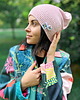 czapki damskie Luźna czapka z bawełny logo kolorowe "Jasny różowy"