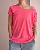t-shirt damskie Koszulka Fluo róż Oversize Bez Nadruku