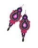 kolczyki soutache Kolczyki sutasz zielono fuksjowe kolorowe Margo długie energetyczne