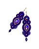 kolczyki soutache Orina kolczyki sutasz fioletowe długie wieczorowe z kryształami
