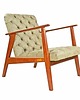 fotele Fotel CAPH CHESTERFIELD - pikowany, drewniana rama