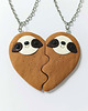 naszyjniki - inne Naszyjniki Dwie Połówki Serca Przytulone Leniwce