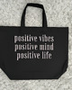 torby na zakupy Duża bawełniana torba: positive vibes positive mind positivel life