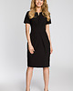 sukienki midi damskie Dopasowana sukienka-czarna(M-234)