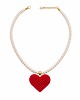 wisiory Naszyjnik PEARL HEART x Bardzo czerwony