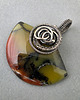 wisiory Olleandra - opal w oksydowanym srebrze, wire-wrapping