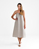 sukienki midi damskie Lniana Sukienka FLORA MIDI natural linen