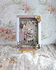 kartki scrapbooking Kartka na roczek Vintage Baby Girl Miś