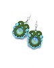 kolczyki soutache Kolczyki sutasz turkusowo zielone małe wiosenne kolorowe lekkie Flower