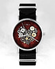 zegarki damskie Zegarek - Steampunk heart - czarny, nylonowy