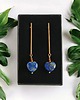 kolczyki z kamieniami Kolczyki serduszka LAPIS LAZULI : długie : wyjątkowy prezent
