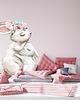 naklejki ścienne do pokoju dziecka Króliczek z mamusią, konfetti - Naklejka na ścianę